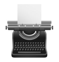 Black Typewriter Mockup Realistic Style