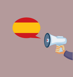 Person Holding A Megaphone Speaking Spanish