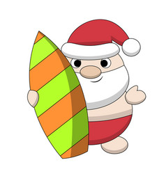 Summer Santa With Surfboard Draw