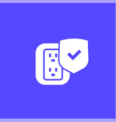 Surge Protection Icon With A Shield