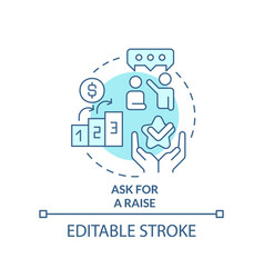 Ask For Raise Turquoise Concept Icon