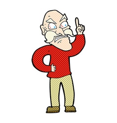 Comic Cartoon Old Man Laying Down Rules