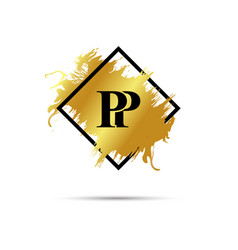 Gold Pp Logo Symbol Art Design