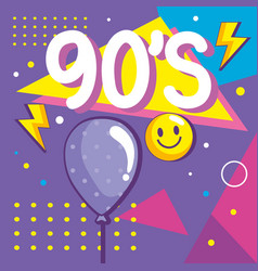 Nineties Number With Ballon Helium And Emoji