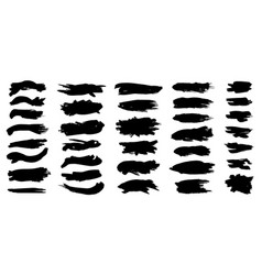 Set Of Black Paint Ink Brush Strokes