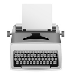 White Typewriter Mockup Realistic Style