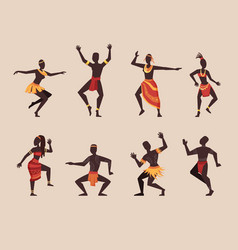 African Ritual Dancing Cartoon Aboriginal Ethnic