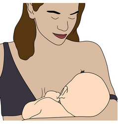 Breastfeeding - Women Feeding Baby Colorful Hand