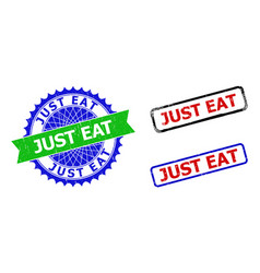 Just Eat Rosette And Rectangle Bicolor Stamps