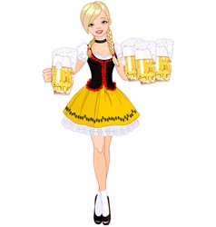 German Girl Serving Beer