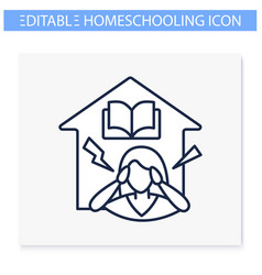 Homeschooling Stress Line Icon