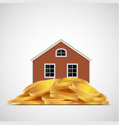 House Stands On A Pile Of Gold Coins Real Estate