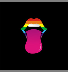 Lip And Tongue Logo Image Rainbow Concept