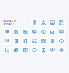 25 Online Survey Blue Icon Pack