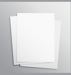 Stack three a4 paper mockup display Royalty Free Vector