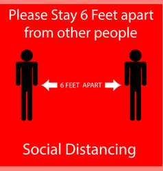 Icon People Concept Social Distancing Stay 6 Feet