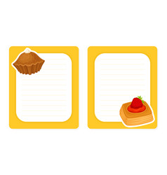 Recipe Card With Baked Product And Sweet Pastry