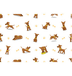 Cartoon Character Brown Greyhound Dog Seamless