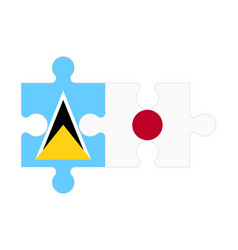 Puzzle Of Flags Of Saint Lucia And Japan