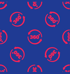 Red 360 Degree View Icon Isolated Seamless Pattern