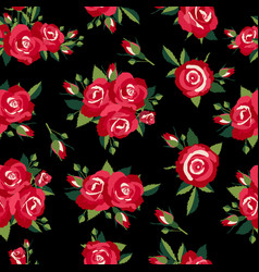 Roses Pattern On Black