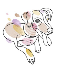 Adorable And Playful Jack Russel Terrier Line Art