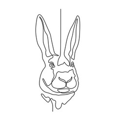 Cute Continuous Line Of Rabbit Head