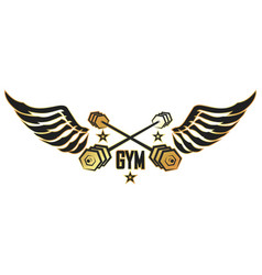 Dumbbells And Wings Symbol For Gym Healthy