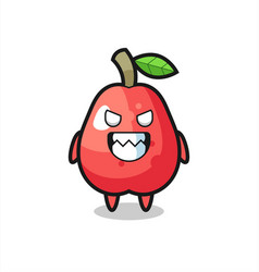 Evil Expression Of The Water Apple Cute Mascot