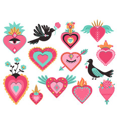 Traditional Mexican Hearts Retro Mexico Heart