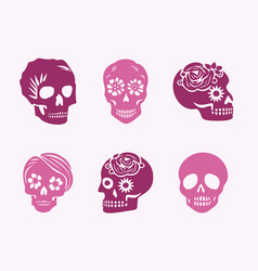 Floral Skull Tattoo Low Brow Set