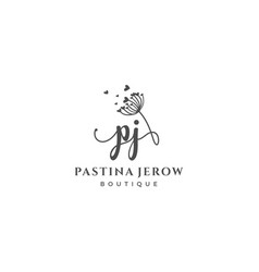 Initial Letter Pj P Logo Flower Leaf And Beauty