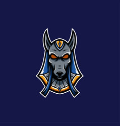 Anubis esport mascot logo design Royalty Free Vector Image