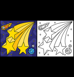 Falling Shooting Stars Coloring Page