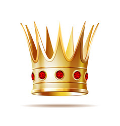 Golden royal crown isolated on white Royalty Free Vector