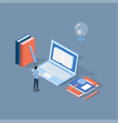 Isometric Online Education E Learning And Adult