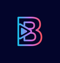 Music Logo Design Play Brand Letter B