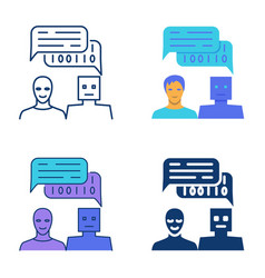 Natural Language Processing Icon Set In Flat