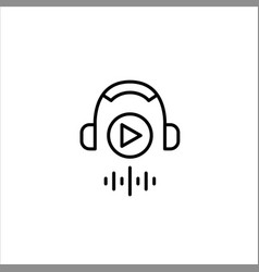 Podcast Icon Headphones Play Button And Sound