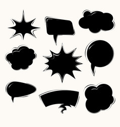 Set Black Template In Pop Art Style Royalty Free Vector