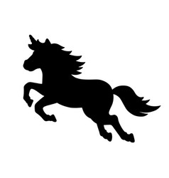 Magic Unicorn Fairy Horse Black Silhouette Design