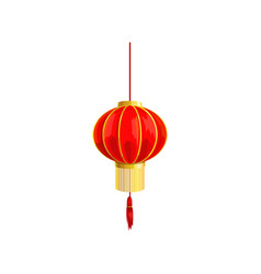 Oriental Lantern Round Shape Paper Lamp Isolated