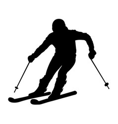 Male Skier In Action Silhouette