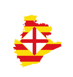 Province Barcelona Map Flag Silhouette