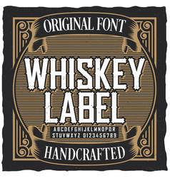 Vintage Whiskey Label Font Poster