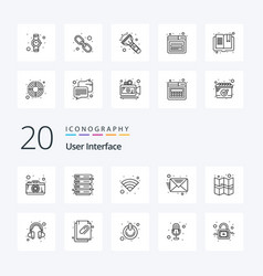 20 User Interface Line Icon Pack Like Support