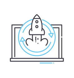 Business Launch Line Icon Outline Symbol