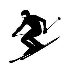 Male Skier In Action Silhouette