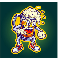 Funny Angry Beer Glass Mascot