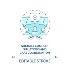 Line Icon Socially Complex Situations And Care